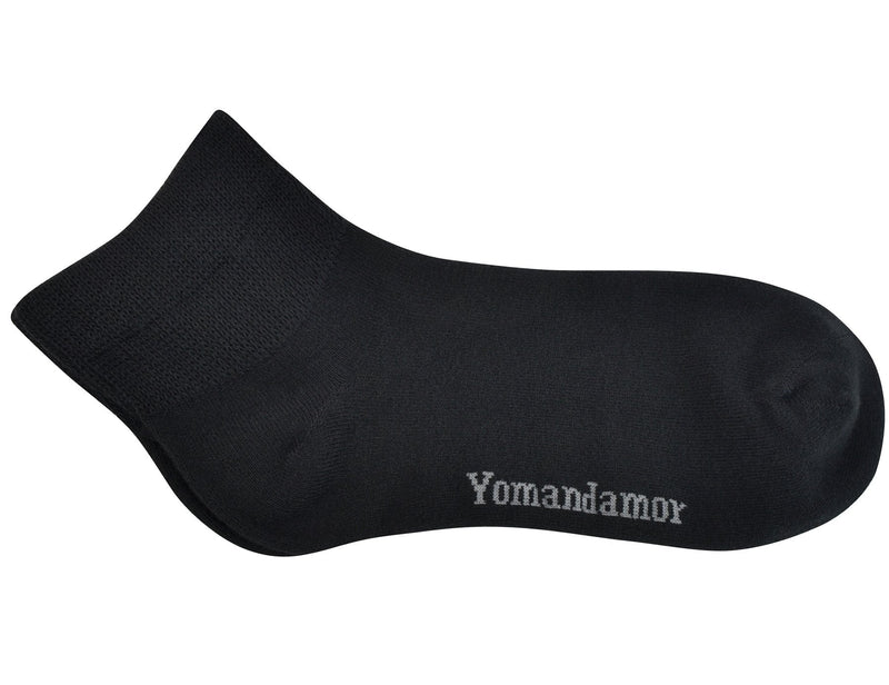 [Australia] - Yomandamor Women's Non-binding Bamboo Flat Knit Ankle Casual/Diabetic Socks with Seamless Toe,5 Pairs L size 9-11 5 Pairs Black 