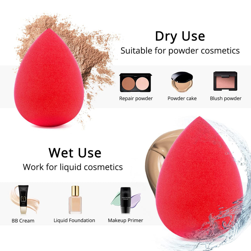 [Australia] - Makeup Sponge Blender, BEAKEY 5 Pcs Beauty Sponges with Multi-Color, Non Latex, Soft, Foundation Makeup Blender for Liquid, Creams, and Powders 1-5pcs multi-colored sponge 