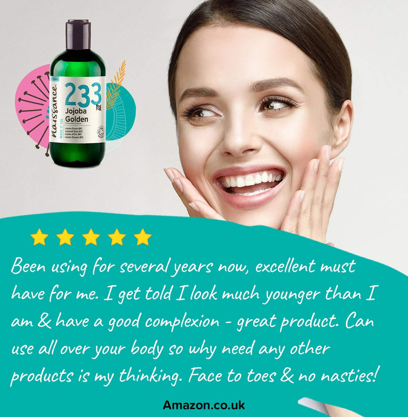 [Australia] - Naissance Organic Golden Jojoba Oil (no. 233) 250ml - Pure and Natural, Certified Organic, Unrefined, Vegan, Hexane Free, No GMO 