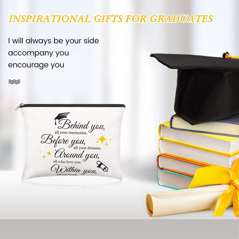 [Australia] - 2 Pieces Graduation Gifts Makeup Bags for Her, Behind You All Memories Before You All Your Dreams, Inspirational Gifts for Graduates, Daughter, Friends 