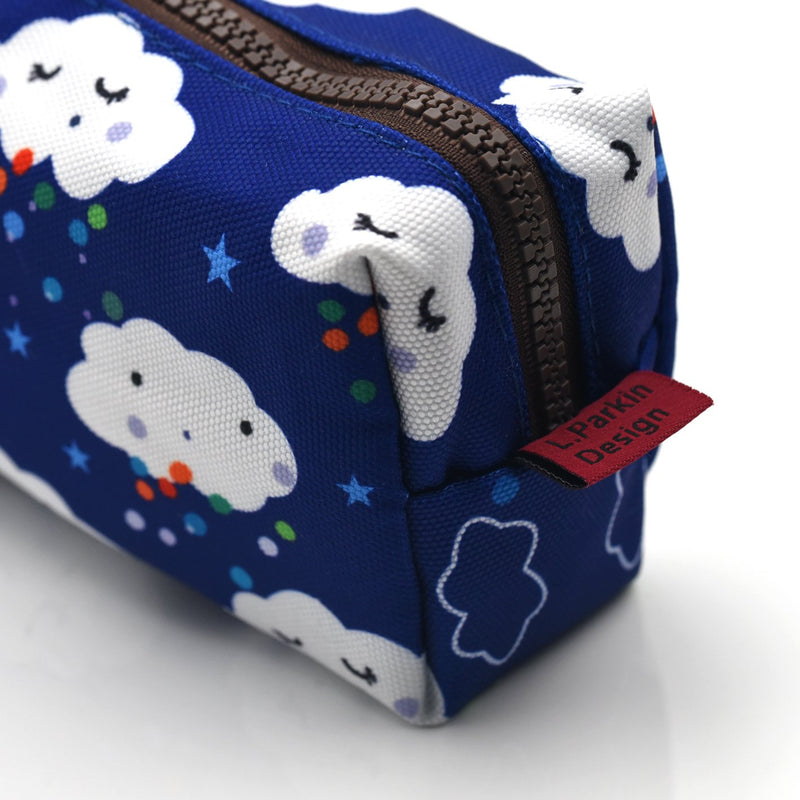 [Australia] - LParkin Kawaii Clouds Large Capacity Canvas Pencil Case Pen Bag Pouch Stationary Case Makeup Cosmetic Bag Blue 