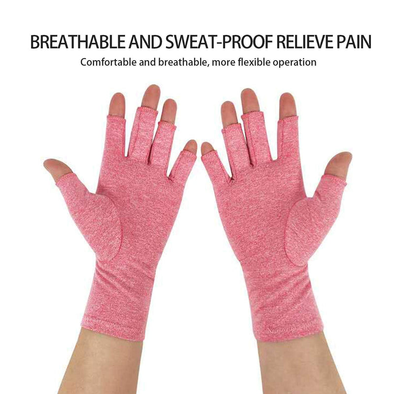[Australia] - Vansun Half-Finger Arthritis Pressure Gloves- 2 pcs, Spandex 15%, Breathable and Sweat-Proof, Health Care Gloves, Rehabilitation Training, Suitable for Indoor Health Care (Large) Large 