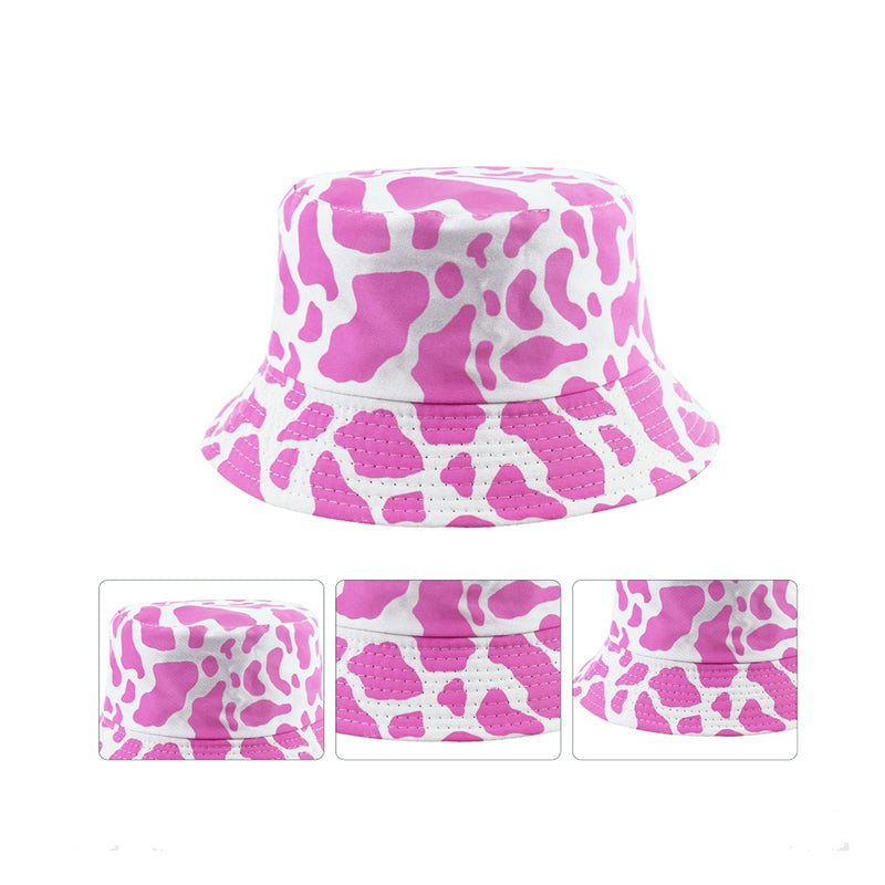 [Australia] - AWOCAN Cute Print Bucket Hat Summer Double-Side-Wear Reversible Fisherman Beach Sun Hats for Women Men PINK 