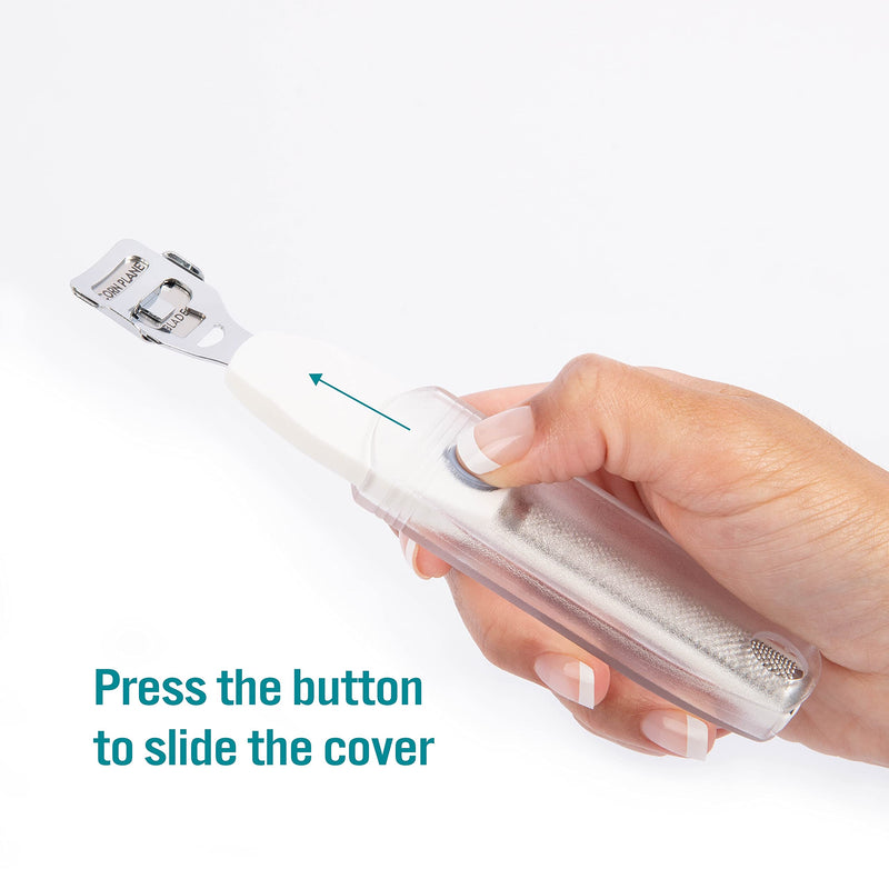 [Australia] - TRIM Foot Callus Shaver & Rasp with Sliding Cover – 2-in-1 Foot Care Tool – Features Slide & Lock Mechanism – Safely Conceals and Protects the End Not in Use – Keeps Your Feet Beautiful and Smooth Foot Rasp & Callus Shaver 