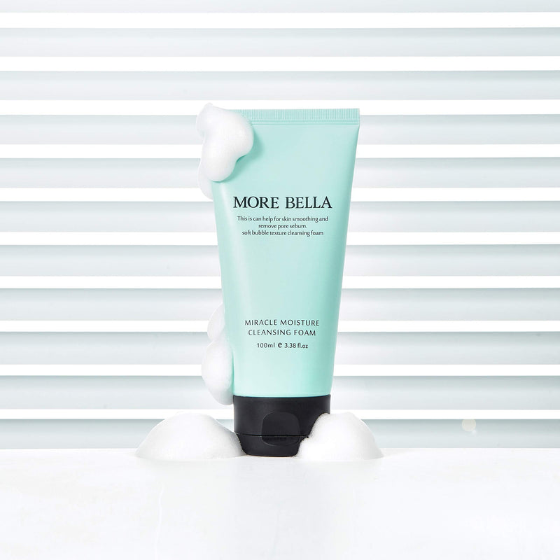 [Australia] - More Bella Miracle Moisture Cleansing Foam (100ml 3.38fl. oz) Low Irritation Deep Cleansing for daily pore skin care 