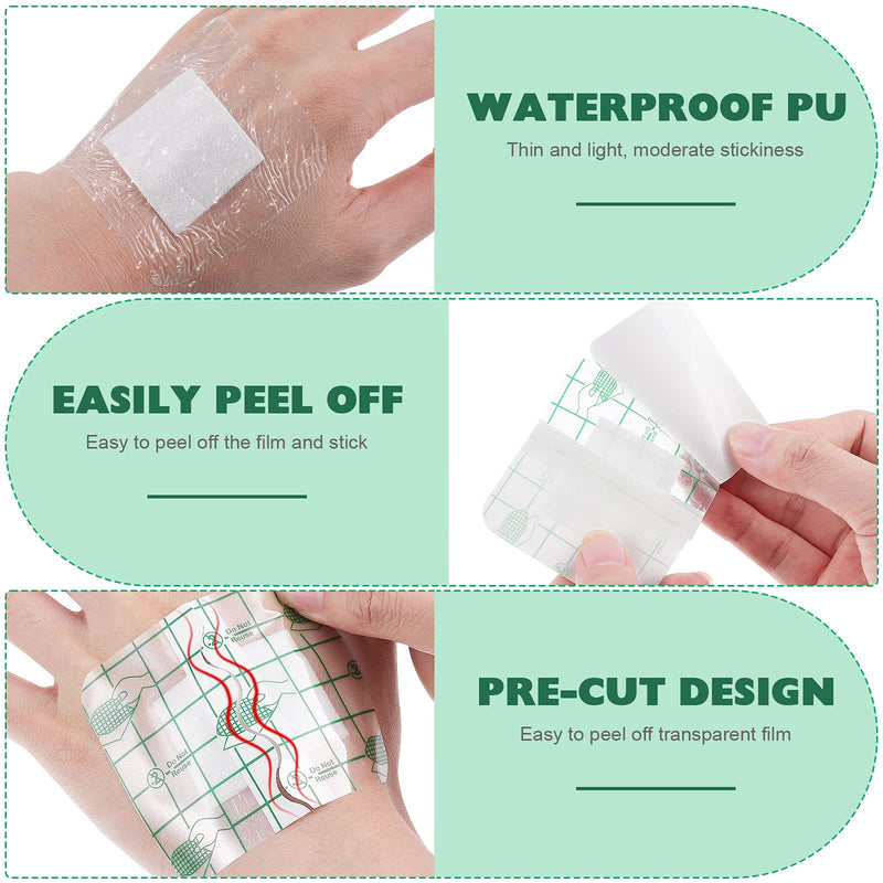 [Australia] - EXCEART 10pcs Island Dressing Pads Breathable Waterproof Adhesive Non-Woven Wound Dressing Helps Prevent Infection for First Aid and Wound Care Transparent 