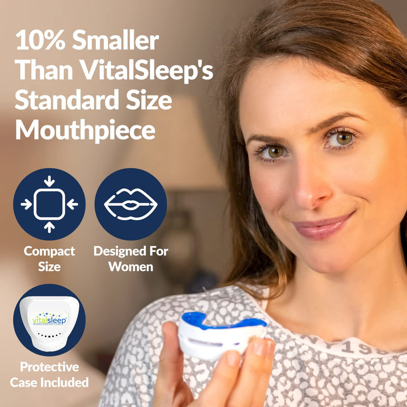[Australia] - VitalSleep Anti-Snoring Mouthpiece Small, Women's Size Snoring Solution, Adjustable Jaw Positioning, Personalized Teeth Impressions, USA Made & FDA Cleared Stop Snoring Mouth Guard 