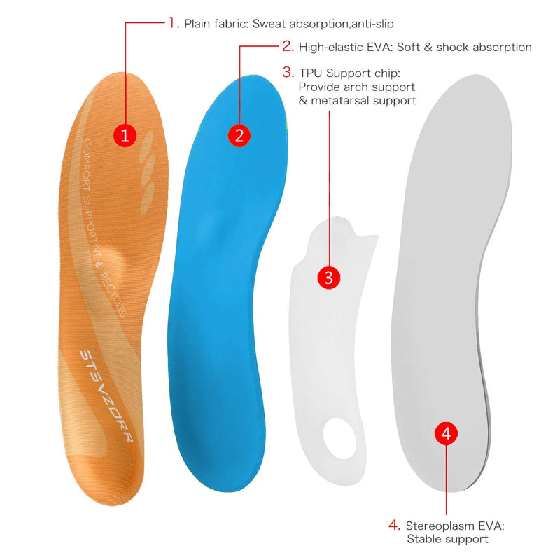 [Australia] - ORHILYA Plantar Fasciitis Pain Relief Men Orthotics Insole Arch Support Work Shoes Boot Insert Flat Feet Women Heel Spur Sole Orthopedic Pad for Pronation Absorbant Shock Athletic Cushion MEN (10-10 1/2) | WOMEN (12-12 1/2) --290MM-11.42" Yellow 
