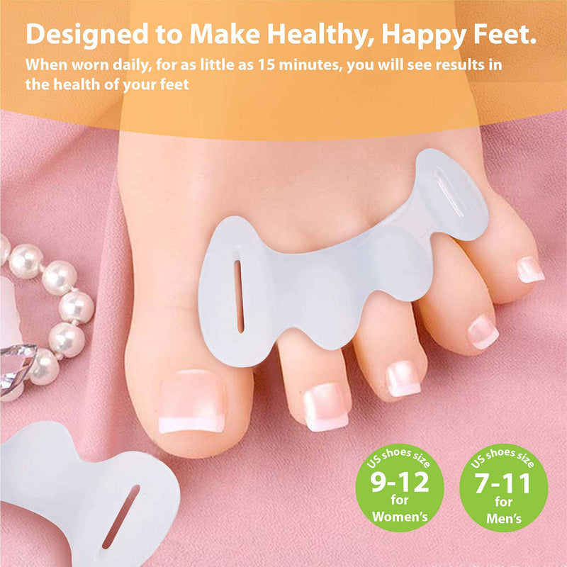 [Australia] - Toe Separators to Correct Your Toes, Support Foot Fitness and Balance, Durable, Spreaders for Hammertoes, Bunions (Bundle 1 Pair Soft and 1 Pair Firm) Two Pack -1 Pair Soft and 1 Pair Firm 