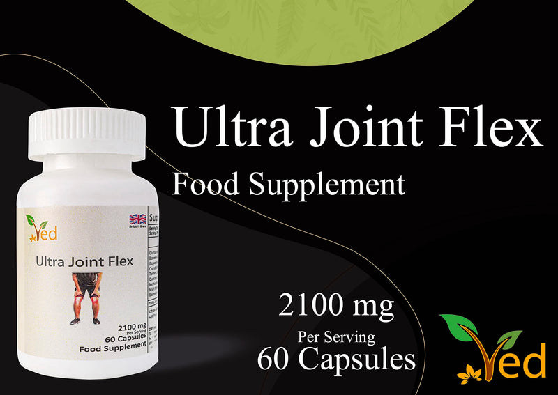 [Australia] - Ved Ultra Joint Flex for Joint Care | Extra Strength Glucosamine & Chondroitin High Strength Complex with MSM & Turmeric | Premium Joint Support 60 Capsule (20 Days Supply) 
