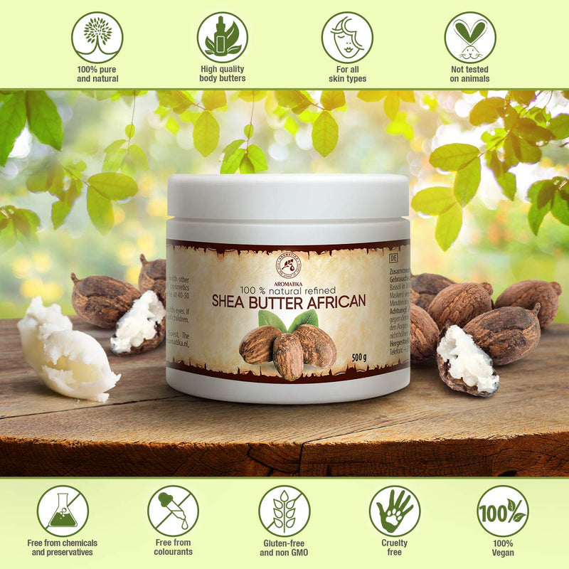 [Australia] - Shea Butter 500g - Refined - 100% Pure & Natural - African Shea Butter - Ghana- Best for Hair - Skin - Lip - Face - Body care - Karite Shea Butter 