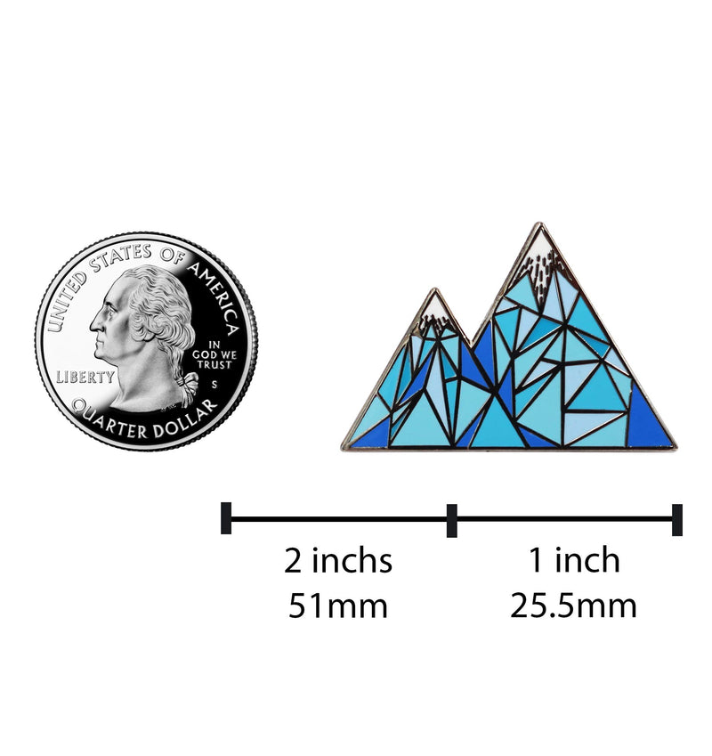 [Australia] - Real Sic Geometric Mountain Enamel Pin - Lapel Pin Series - Unisex Metal Pin for Bags, Shirts and Backpacks Orange 