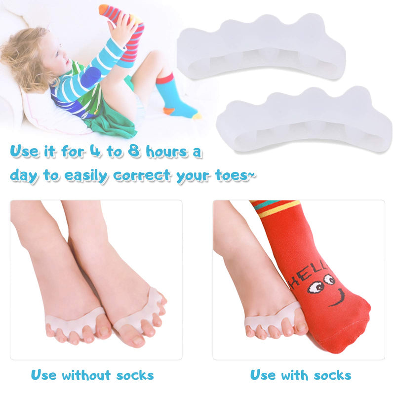 [Australia] - ERSANLI Latest Version Of Children’S Gel Toe Separator And Bunion Separator For Separating And Correcting Overlapping Toes (Children, Beige, 2 Pcs) 
