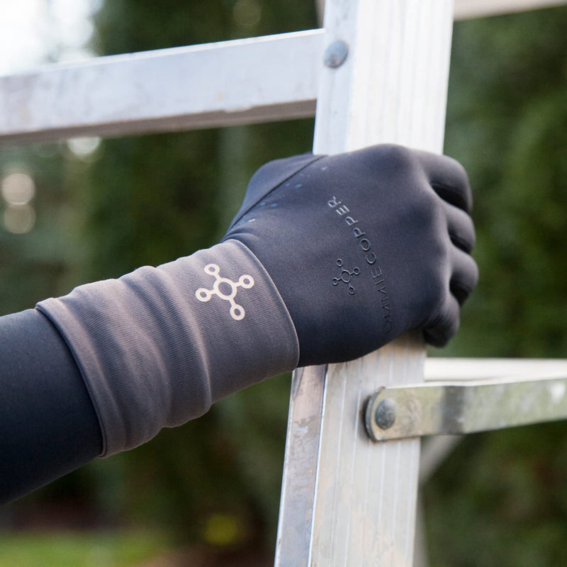 [Australia] - Tommie Copper Unisex Core Compression Infrared Full Finger Gloves Large 