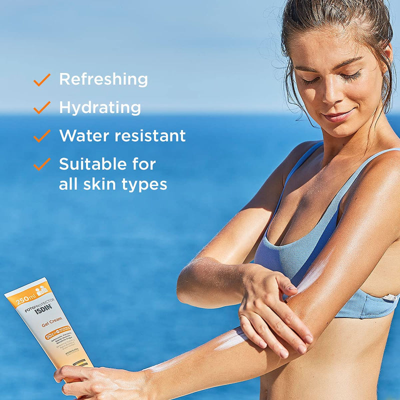 [Australia] - ISDIN Gel Cream SPF 50+ 250ml | Cooling and hydrating body sun cream | Fast absorbing 