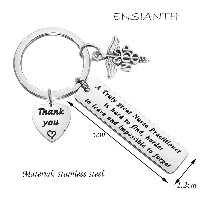 [Australia] - ENSIANTH Nurse Practitioner Gift NP Keychain A Truly Great Nurse Practitioner is Hard to Find and Impossible to Forget Keychain Nurse Appreciation Gifts 