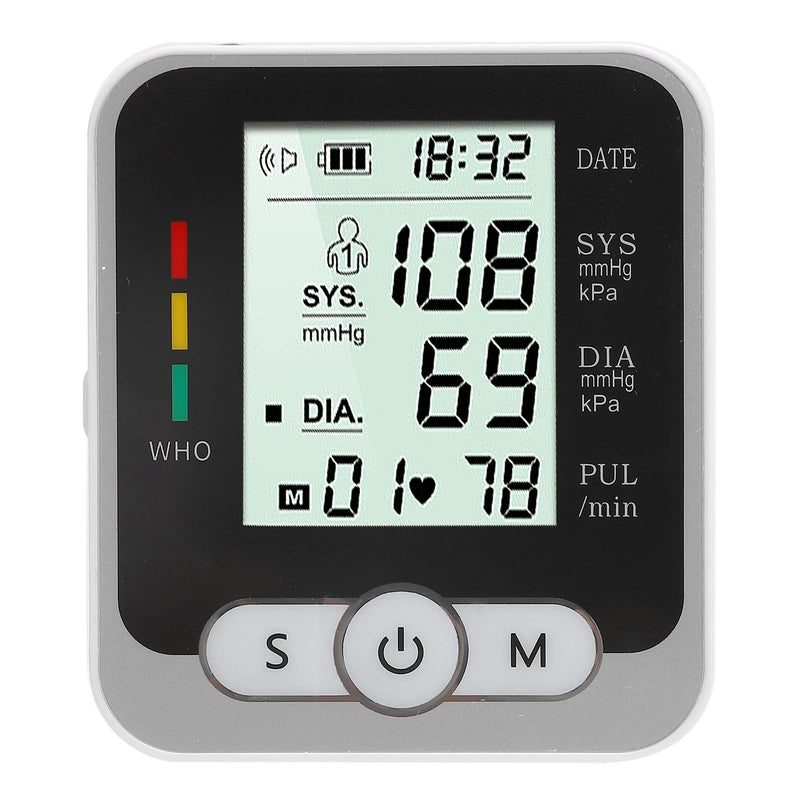 [Australia] - Professional Wrist Blood Monitor, Large LCD Portable Household Digital Blood Pressure Monitor with Wrist Cuff 
