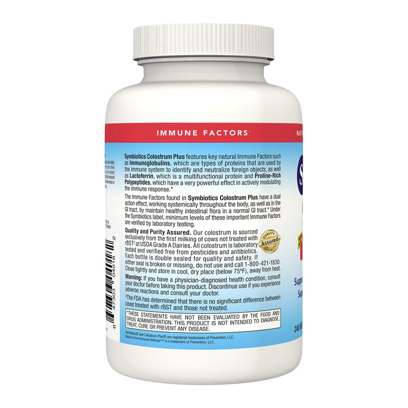 [Australia] - Symbiotics Colostrum Capsules Plus, Supports Healthy Immune Response (240 Capsules) 240 Count (Pack of 1) 