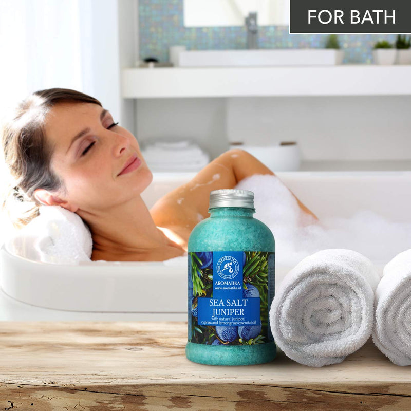 [Australia] - Sea Salt Juniper w/ Natural Juniper 600g - Cypress - Lemongrass Essential Oils - Bath Sea Salts - Best for Bath - Good Sleep - Relaxing - Body Care - Beauty 