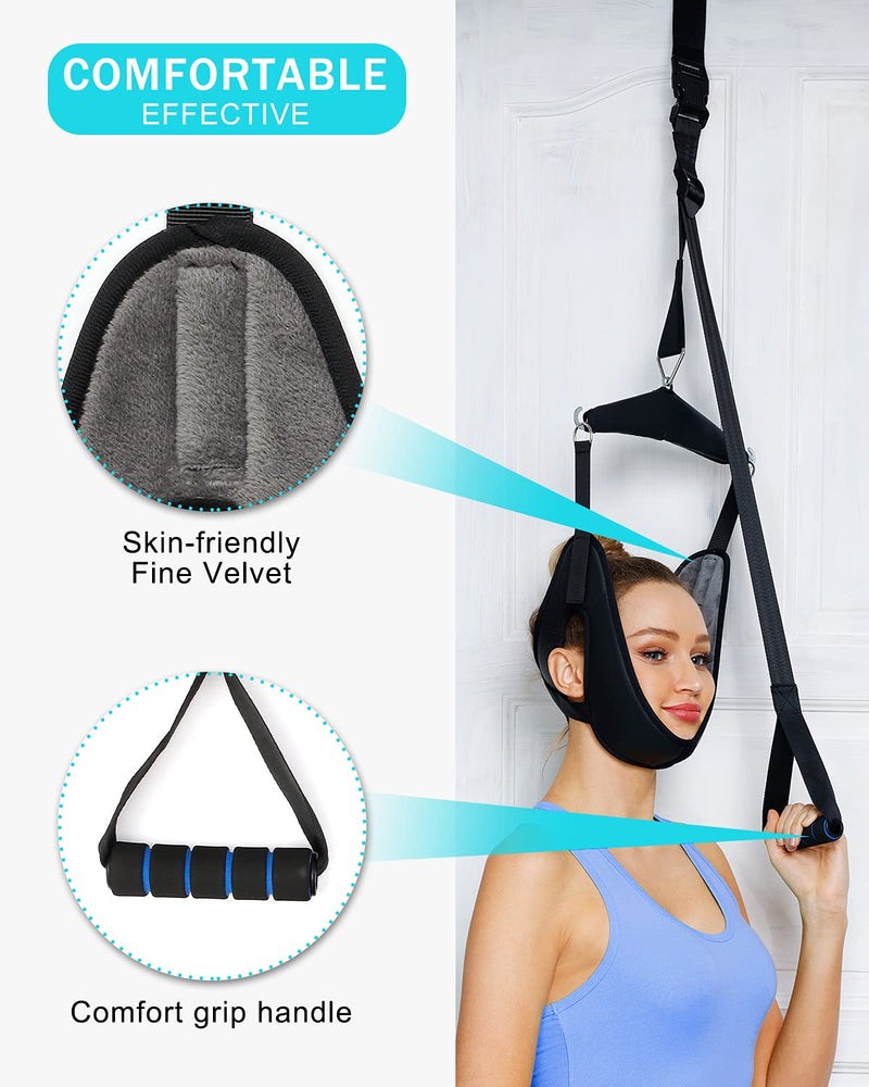 [Australia] - Cervical Neck Traction Device Over Door for Home Use, Portable Neck Stretcher Hammock for Neck Pain Relief, Physical Therapy AIDS for Neck Decompressor. 