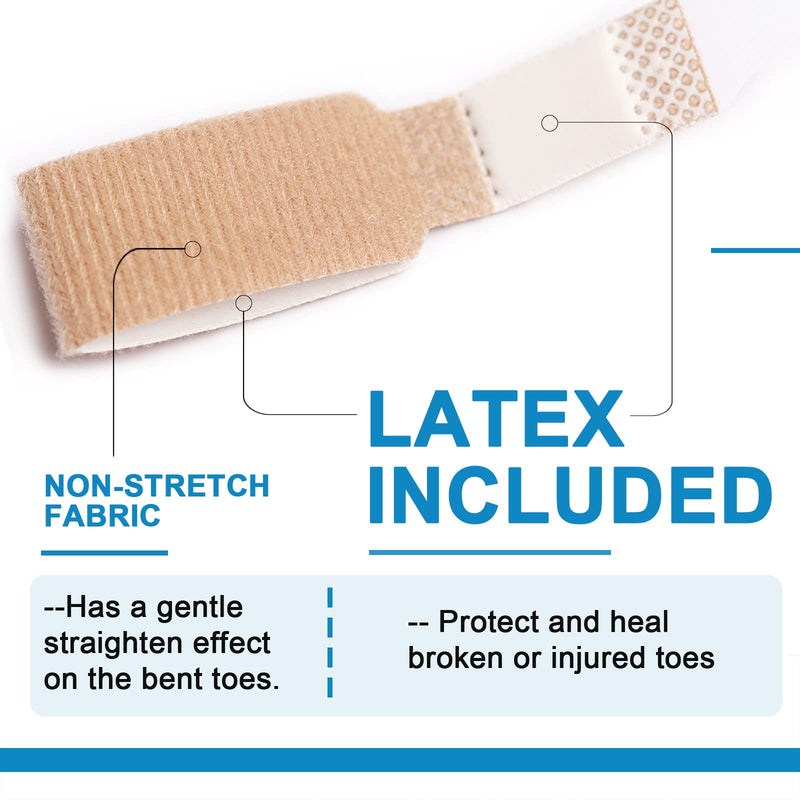 [Australia] - PrettSole 8 Pieces Toe Splints, Broken Toe Wraps, Hammer Toe Support Brace for Men, Women - Broken Toe, Crooked Toes, Overlapping Toes Cushion and Protect - Temporary Toe Straighteners Beige 