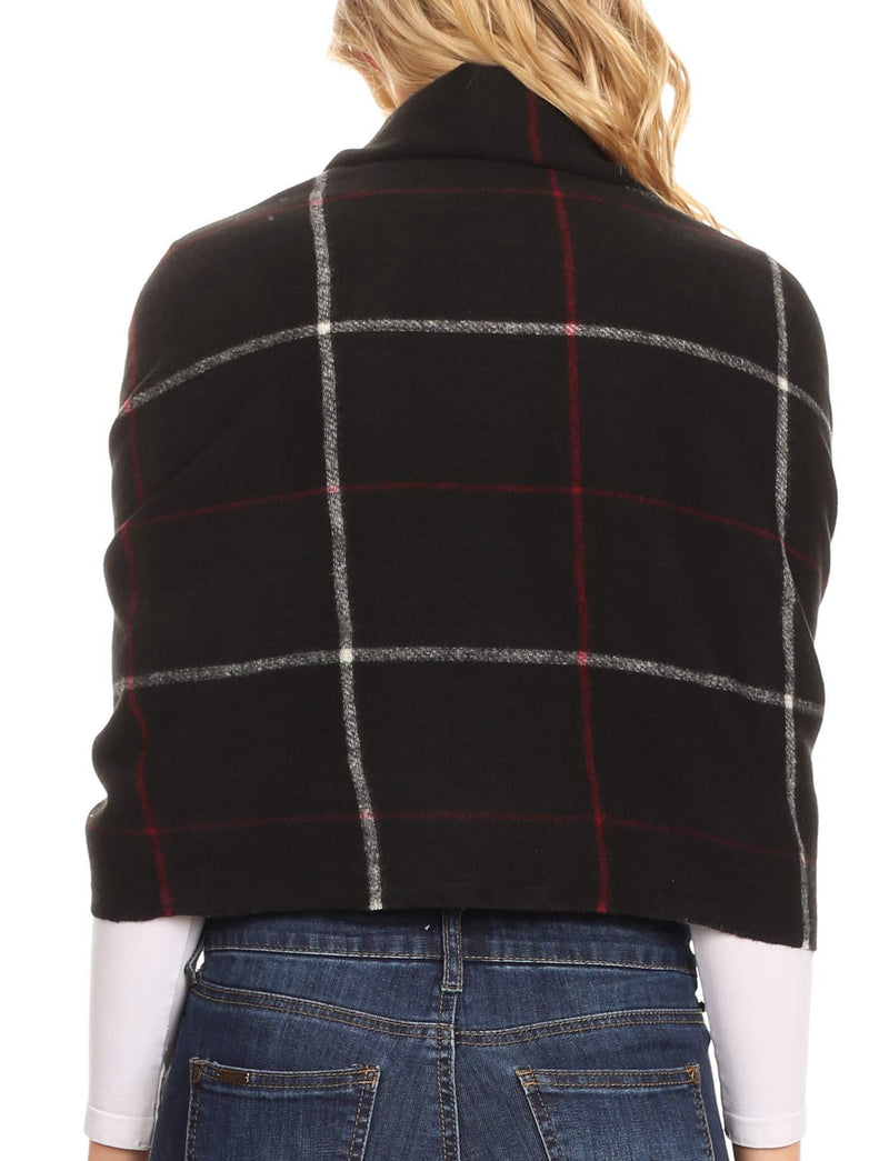 [Australia] - Sakkas Martinna Women's Winter Warm Super Soft and Light Pattern Shawl Scarf Wrap One Size Black 