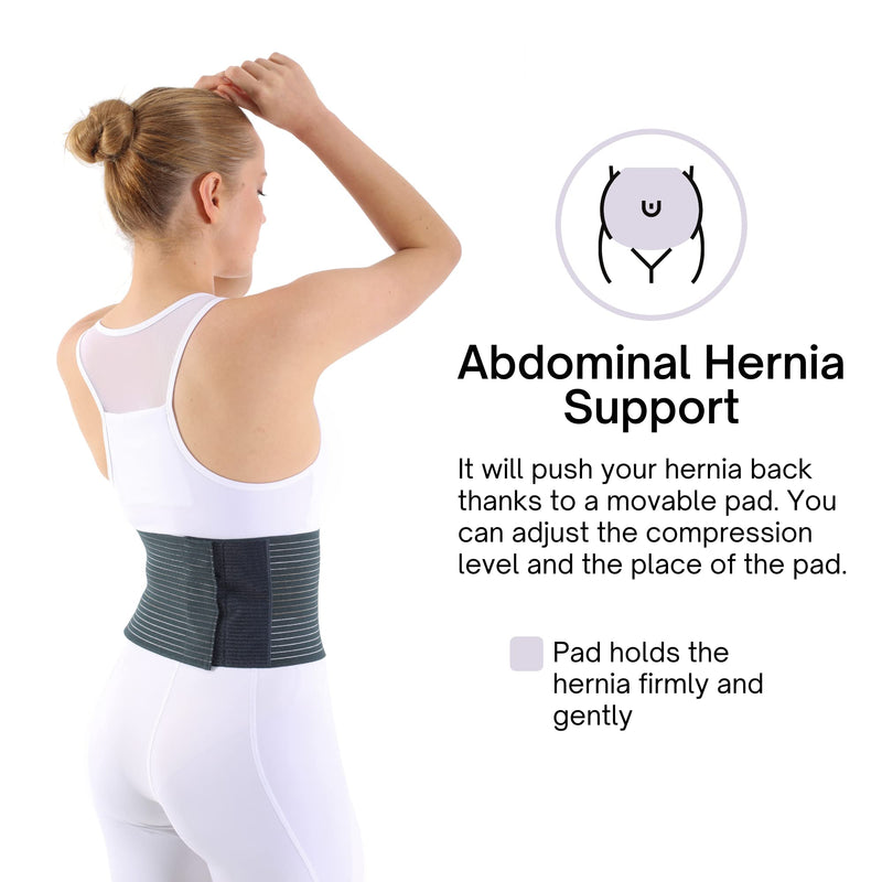 [Australia] - Umbilical Hernia Belt for Women and Men, Abdominal Hernia Support Binder with Compression Pad (XX-Large, Navy Blue) XX-Large 