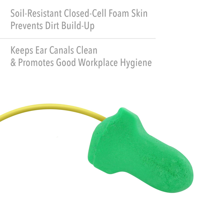 [Australia] - Howard Leight by Honeywell Max Lite Low Pressure Corded Disposable Foam Earplugs, 100 Pairs (LPF-30) , Green 