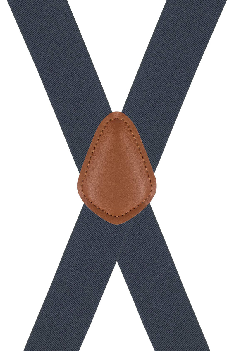 [Australia] - Men's X-Back 1.4 Inches Wide Heavy Duty Clips Adjustable Suspenders Denim-blue 