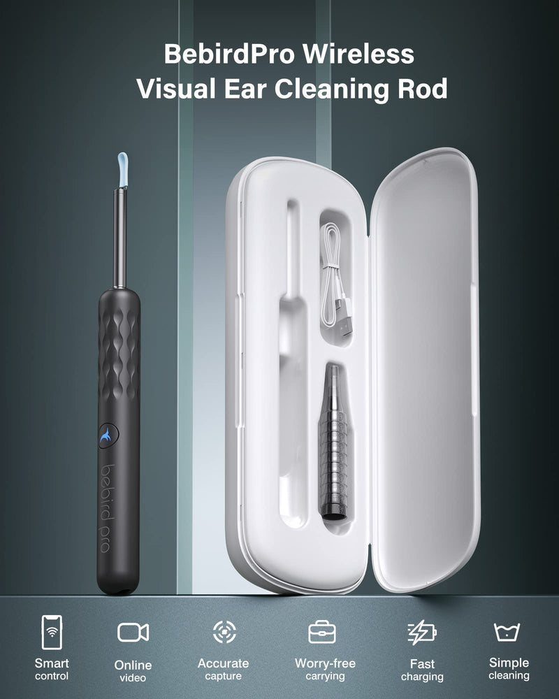 [Australia] - Bebird Pro Ear Wax Removal Tool with HD Camera and 6 LED Lights,Ear Cleaner Expert R3 for First Use and Smaller Ears,FDA Cleared Ear Camera and Wax Remover,for iOS,Android Phones Black 