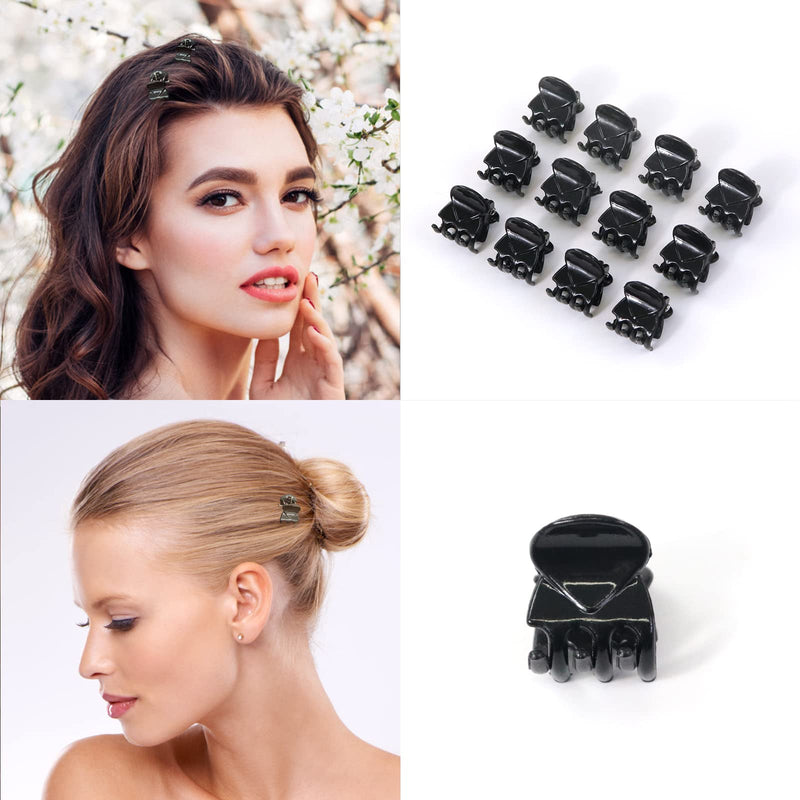 [Australia] - Qufiiry 30PCS Mini Hair Clips, Small Hair Clips, Mini Claw Hair Clips, Small Hair Clips for women with Storage bags, Non-slip Hair Catch for Women Girl's Hair Black and Brown 