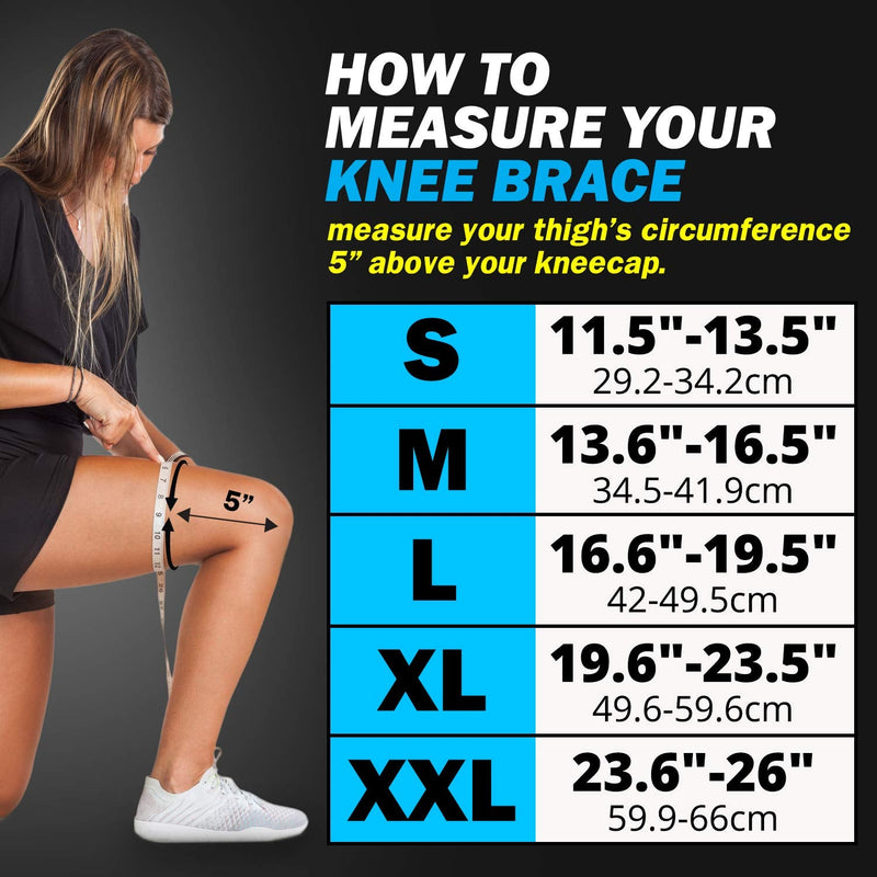 [Australia] - POWERLIX Knee Compression Sleeve - Best Knee Brace for Knee Pain for Men & Women – Knee Support for Running, Basketball, Weightlifting, Gym, Workout, Sports Blue Medium 