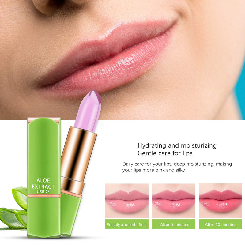 [Australia] - Ownest 3 Colors Temperature Color Change Lipstick, Magic Color Changing Lipstick Aloe Vera Lip Blam Moisturizing Long Lasting Lip Makeup Aloe Vera Lipstick-Set A 