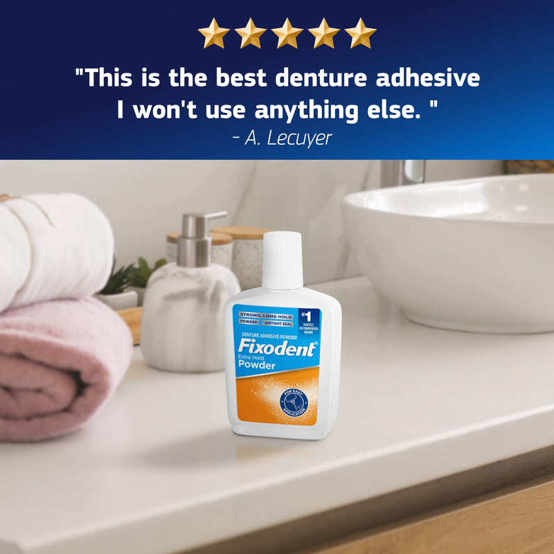 [Australia] - Fixodent Extra Hold Denture Adhesive Powder, 2.7 Ounce (Pack of 4) 