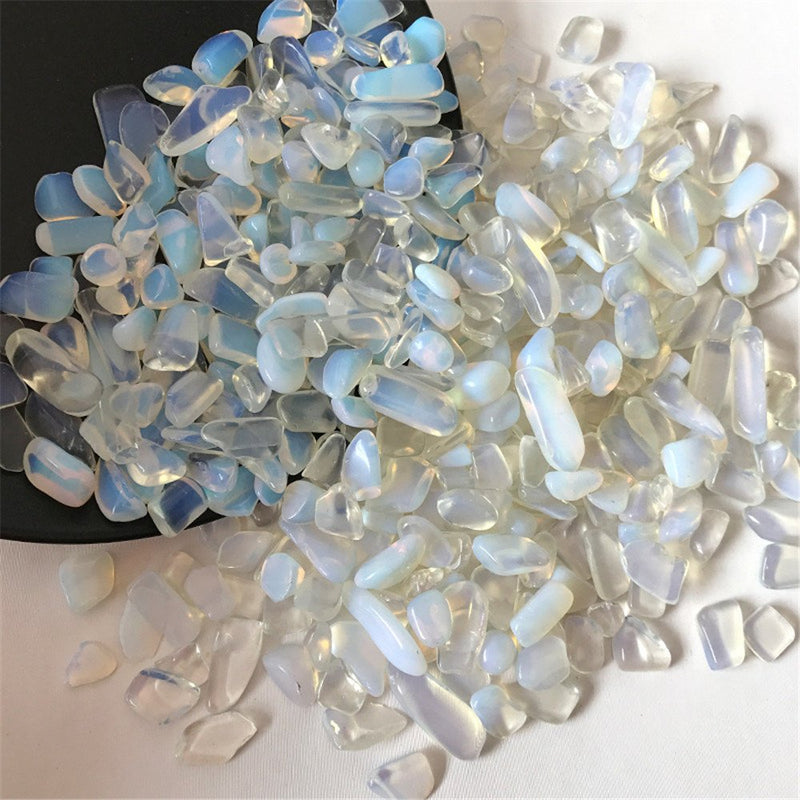 [Australia] - AITELEI 1 lb Natural Opal Tumbled Chips Crushed Stone Healing Reiki Crystal Irregular Shaped Stones Jewelry Making Home Decoration 
