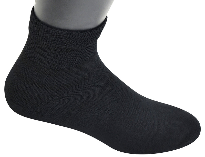 [Australia] - Yomandamor Mens Coolmax Ankle Wide Stretched Diabetic Socks with Seamless Toe,5 Pairs 10-13 5 Pairs Black 
