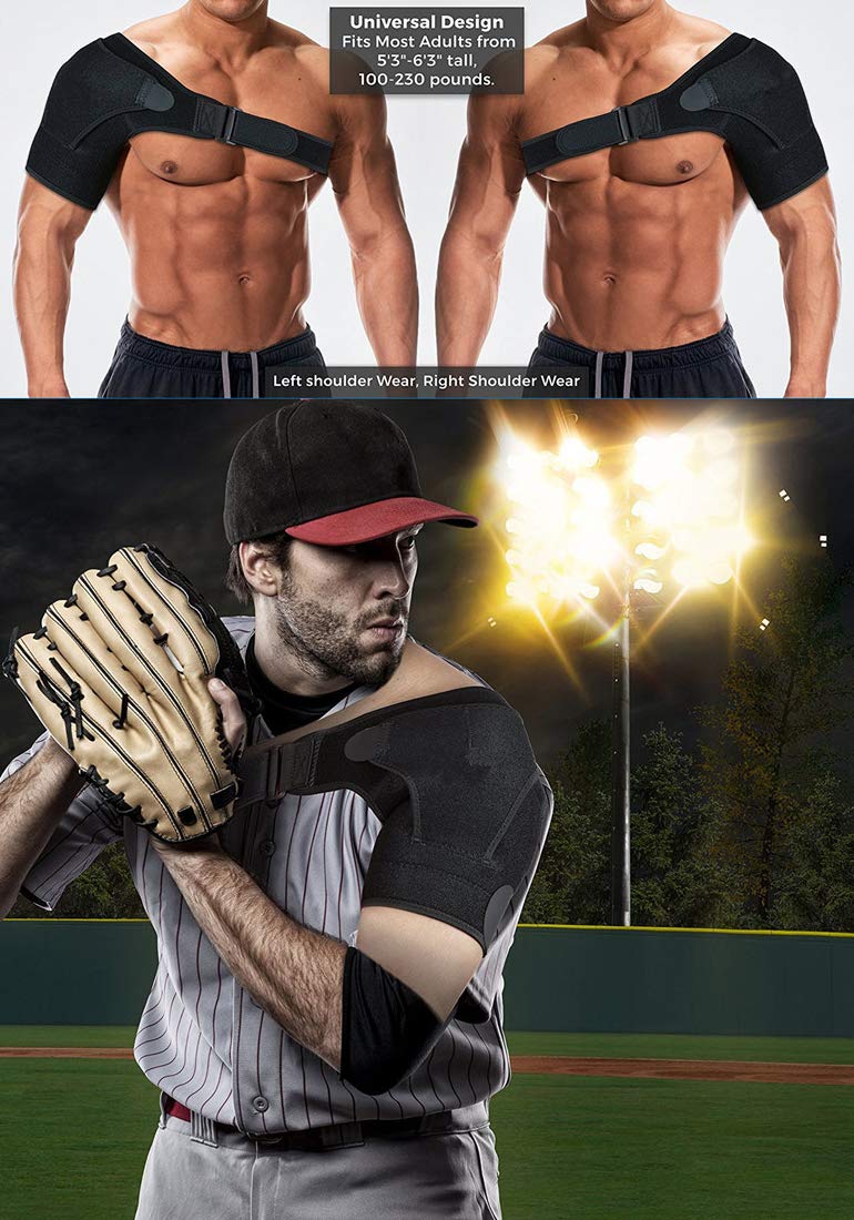 [Australia] - Shoulder Support Brace with Pressure Pad for Men Women, Adjustable Shoulder Brace for Torn Rotator Cuff, Tendonitis, Dislocation, AC Joint, Bursitis, Labrum Tear, Pain, Fits Right or Left Shoulder 