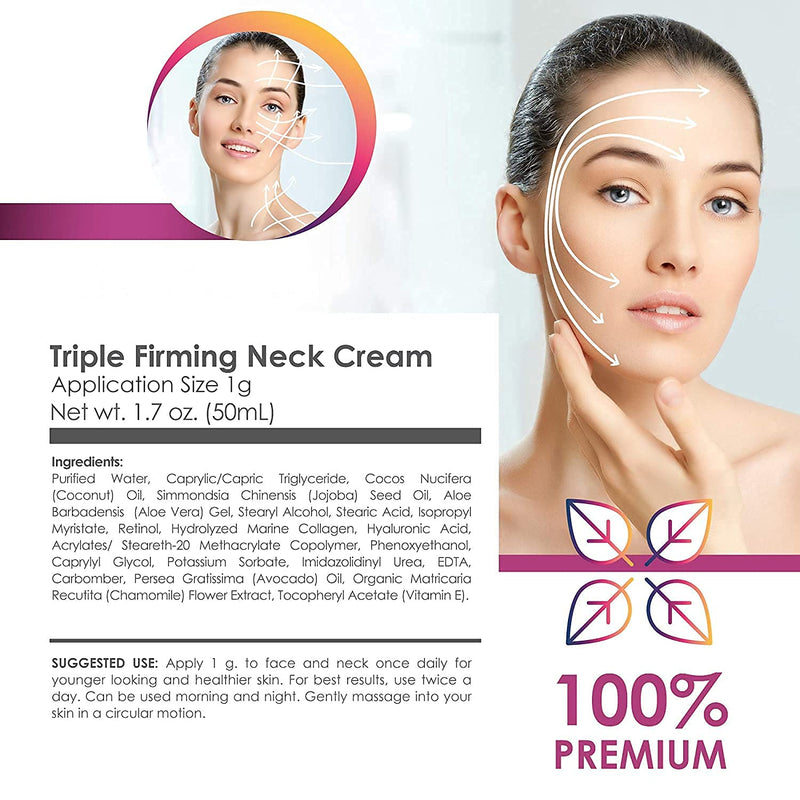 [Australia] - ACTIVSCIENCE Neck Firming Cream, Anti Aging Moisturizer for Neck & Décolleté, Double Chin Reducer, Skin Tightening Cream 1.7 fl oz. 
