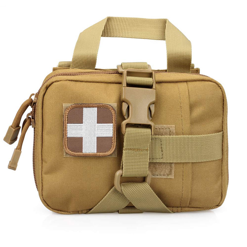 [Australia] - LIVANS Tactical EMT Pouch, Rip Away Molle Medical Pouches IFAK Tear-Away First Aid Kit Emergency Survival Bag for Travel Outdoor Hiking Khaki 