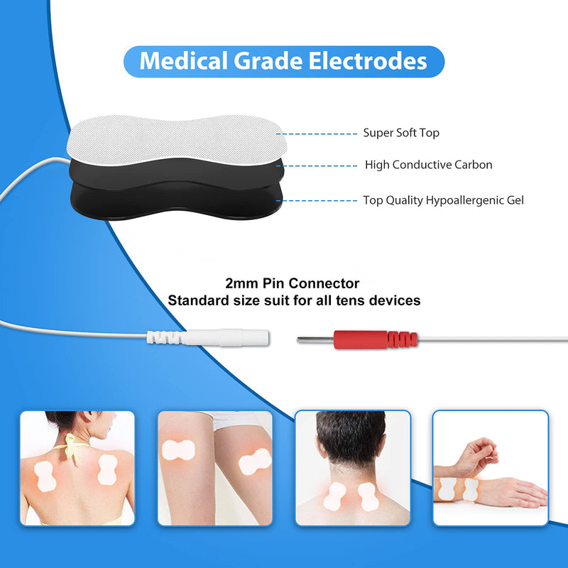 [Australia] - TENS Unit Machine (F.D.A.- Cleared) Dual Channel EMS Muscle Stimulator with 25 Modes 50 Intensities for Full Body Massage Therapy, Rechargeable Muscle Massager with 10 Electrodes Pads 