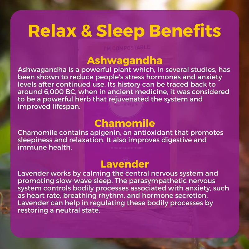 [Australia] - Organic Ashwagandha, Chamomile and Lavender - 120 Natural Capsules - Feel Calm, Lower Stress, Anxiety & Improved Sleep. Made by Health Is Wealth 