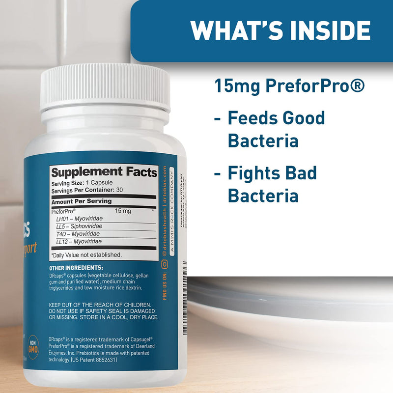 [Australia] - Dr. Tobias Prebiotics – Helps Support Digestion & Gut Health, Boost Immune System & Feed Good Probiotic Bacteria – Vegan & Non-GMO Dietary Fiber Supplement – 1 Daily, 30 Capsules 30 Count (Pack of 1) 
