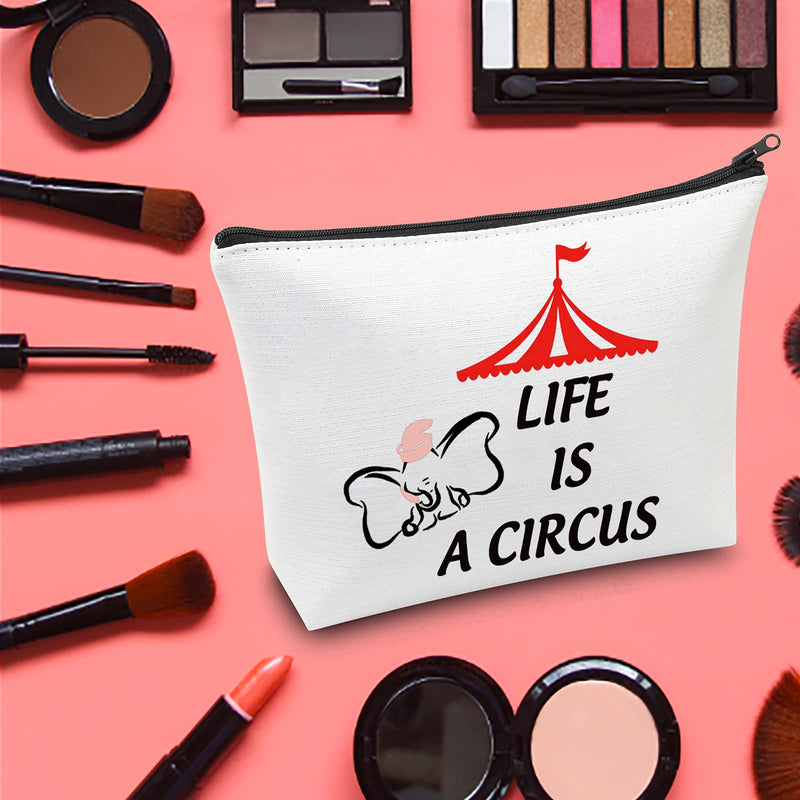 [Australia] - LEVLO Funny Dumbo Cosmetic Bag Dumbo Fans Gift Life Is a Circus Makeup Zipper Pouch Bag For Women Girls, Life Is a Circus, 