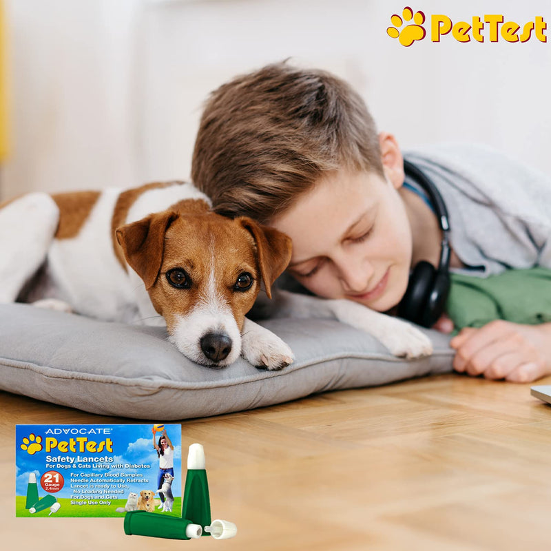[Australia] - Pet Supplies Lancets For Diabetes Testing Dogs Cats 21 Gauge by Advocate Pet Test (100 Count) Diabetic Monitoring Blood Dog Cats Lancets Easy Pricker for Testing for Blood Glucose Diabetic Pets 