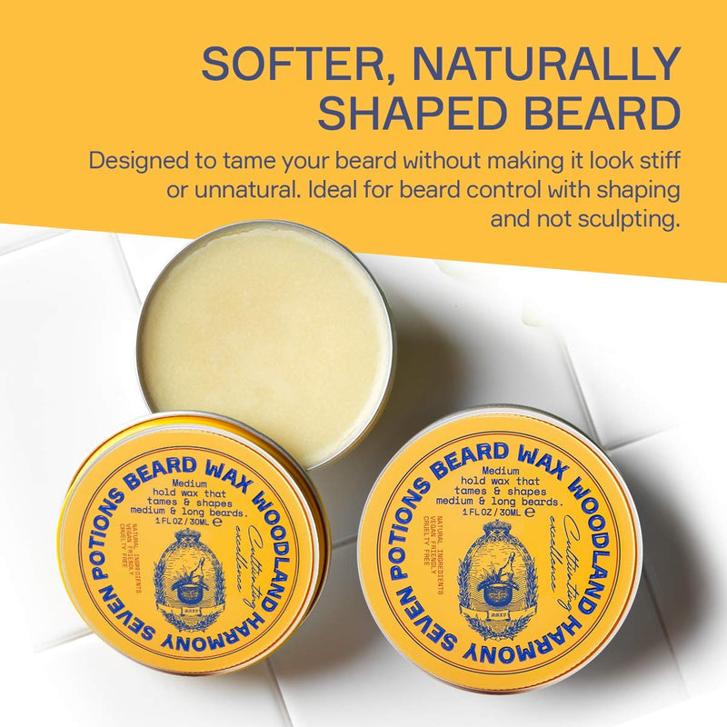 [Australia] - Seven Potions Beard Wax for Men — Medium Hold Styling Wax to Shape And Nourish Your Beard — All-Natural, Vegan, Cruelty Free — Woodland Harmony (30 ml) 