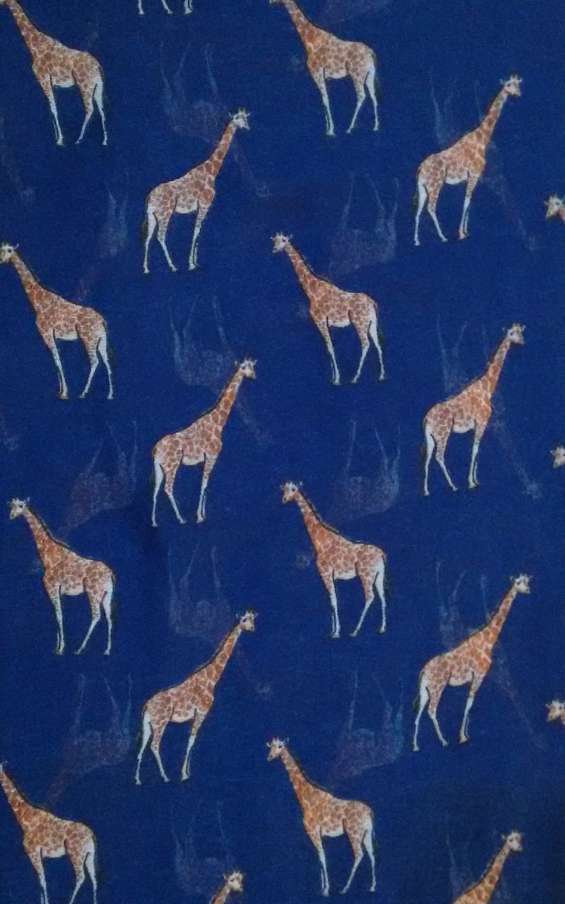 [Australia] - GlamLondon Giraffe Print Scarf Latest Fashion Ladies Modern Giraffa Animal Horse Wrap Shawl Navy Blue 