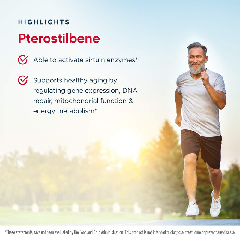 [Australia] - Jarrow Formulas Pterostilbene 50 mg - 60 Veggie Caps - Antioxidant Support - Supports Healthy Aging - Calorie-Restriction Mimetic - 60 Servings 60 Count (Pack of 1) 
