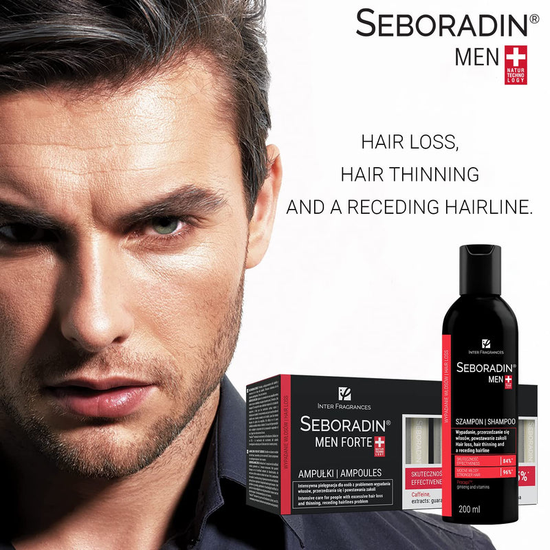 [Australia] - SEBORADIN MEN Hair Shampoo for Hair Loss, Hair Thinning Shampoo 200 ml | Vitamins and Natural Extracts for Thickening and Growth, Natur Technology | Hair & Scalp Treatment | Care & Receding Hairline 