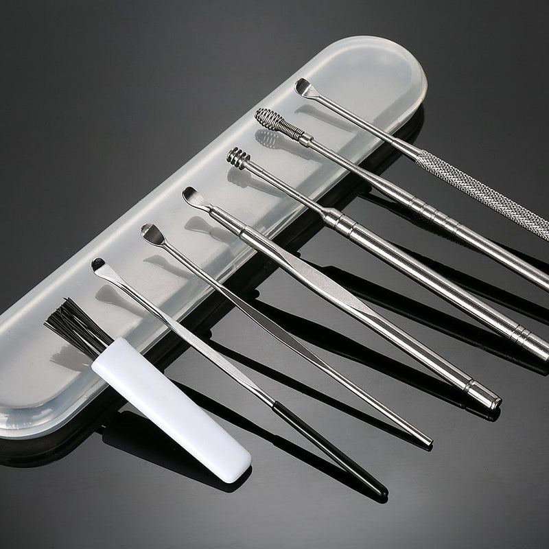 [Australia] - 7 Pcs Ear Pick Earwax Removal Kit, BetyBedy Ear Cleansing Tool Set, Ear Curette Ear Wax Remover Tool with Cleaning Brush and Storage Box, Sliver 