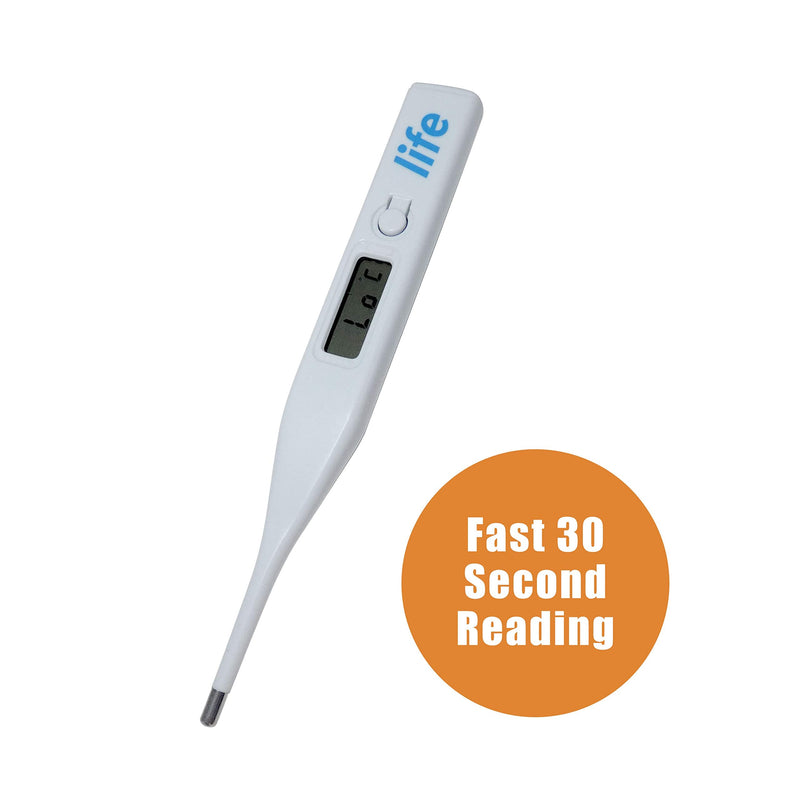 [Australia] - Digital Thermometer with Fast 30 Second Reading - for Oral, Underarm, Rectal Temperature - for Adults & Kids - Audible Beep - by Life 